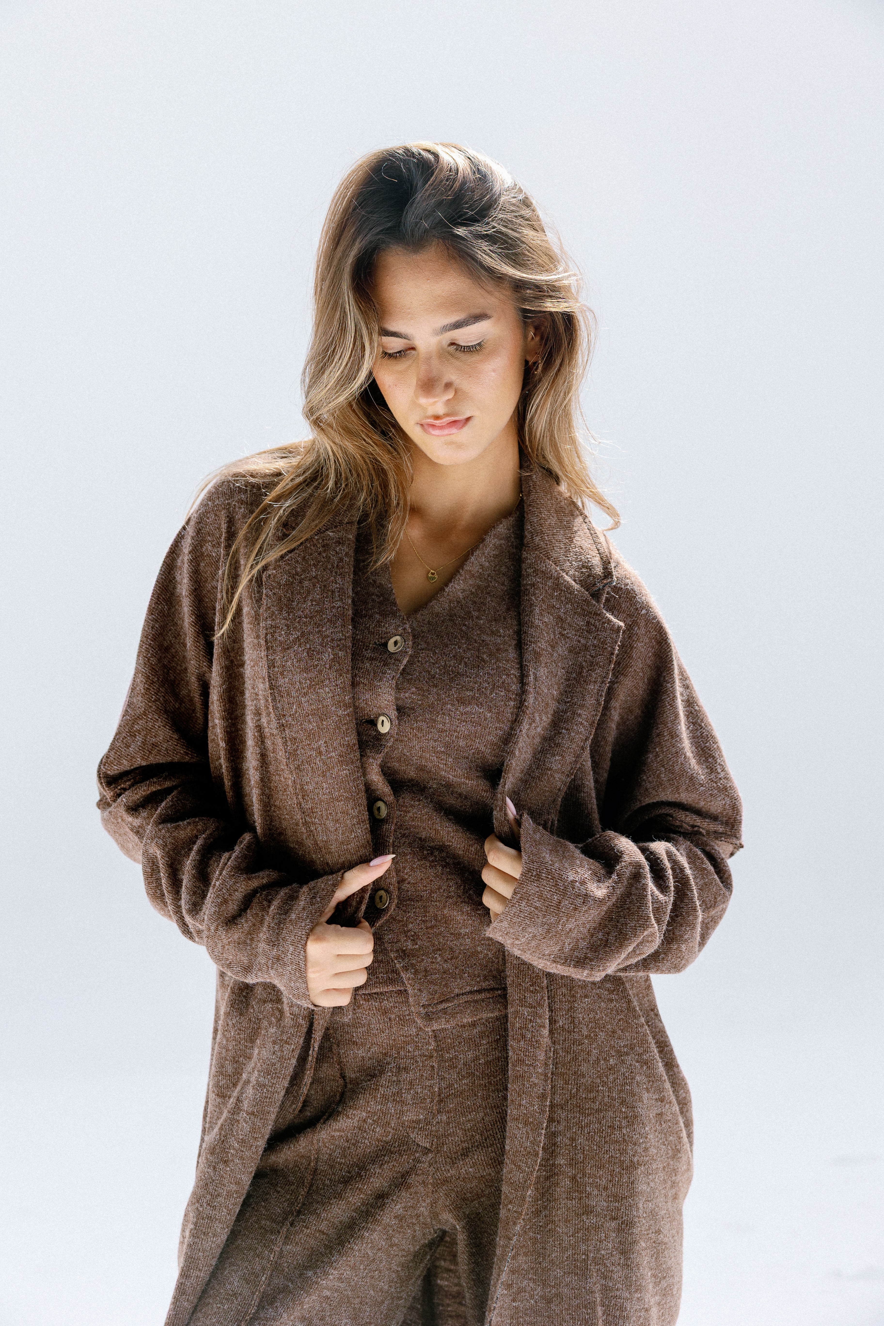 The solace cardigan Brown
