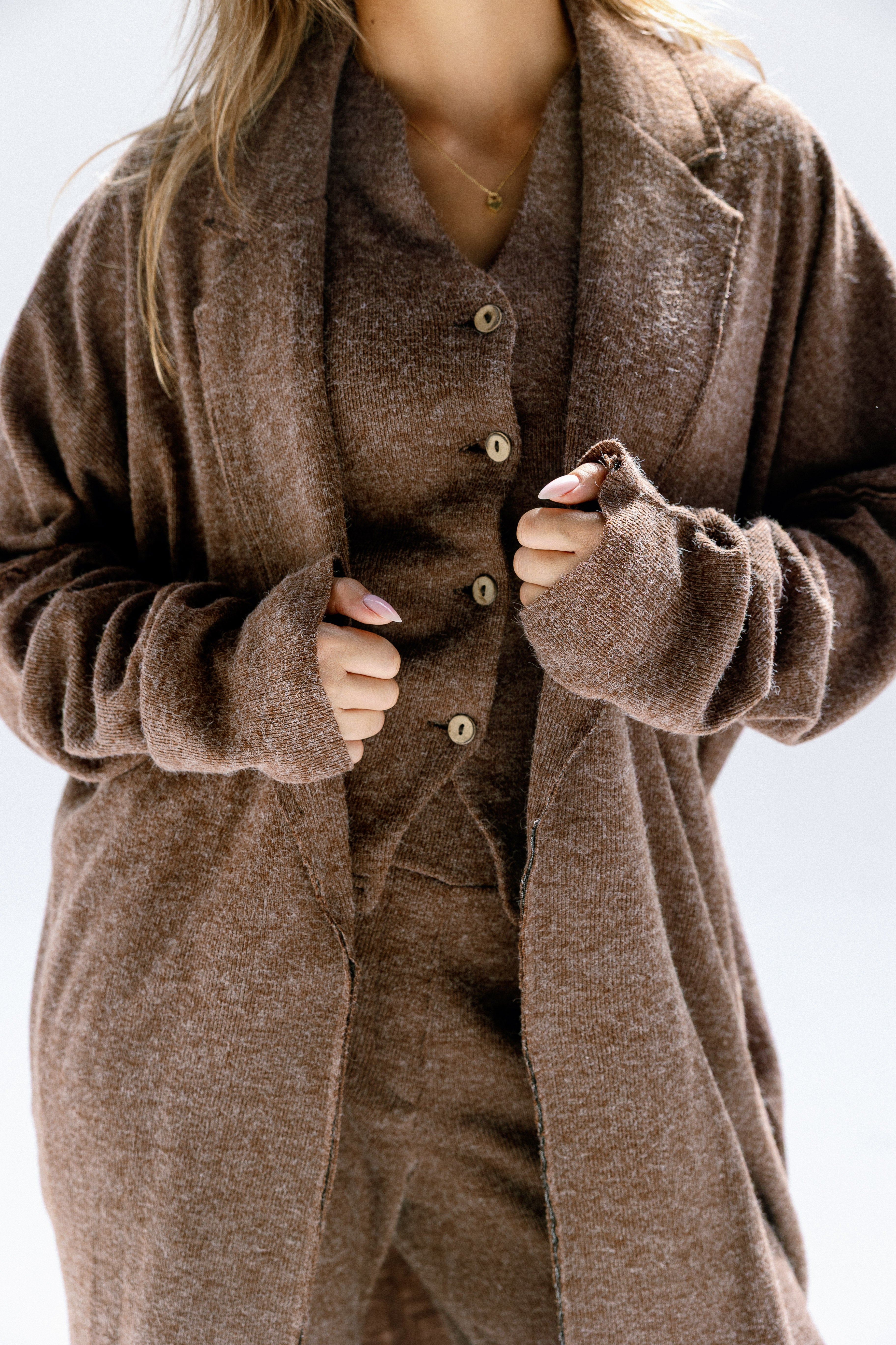 The solace cardigan Brown