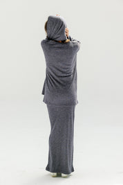The Velour Top  Navy Blue