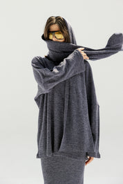 The Velour Top  Navy Blue