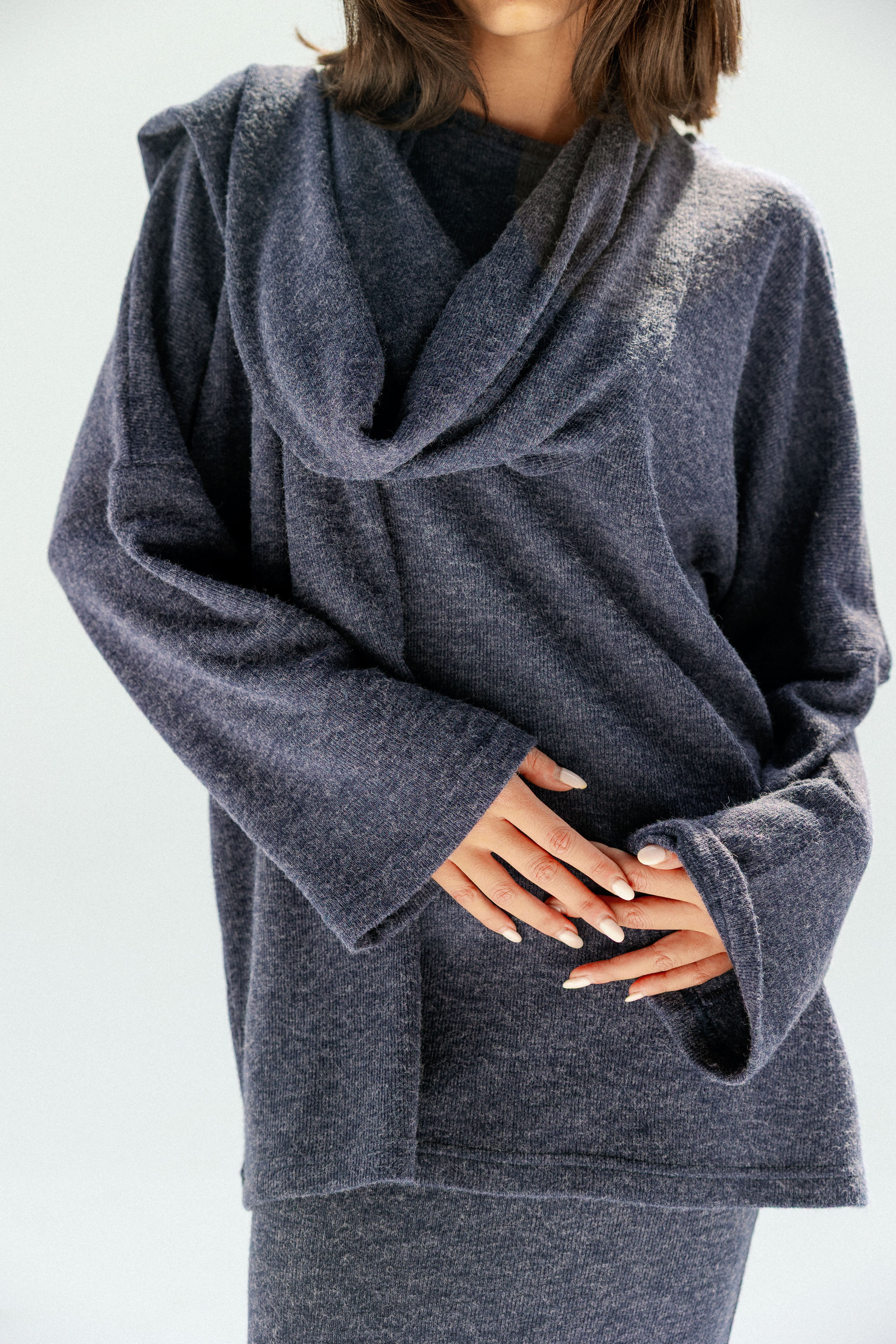 The Velour Top  Navy Blue