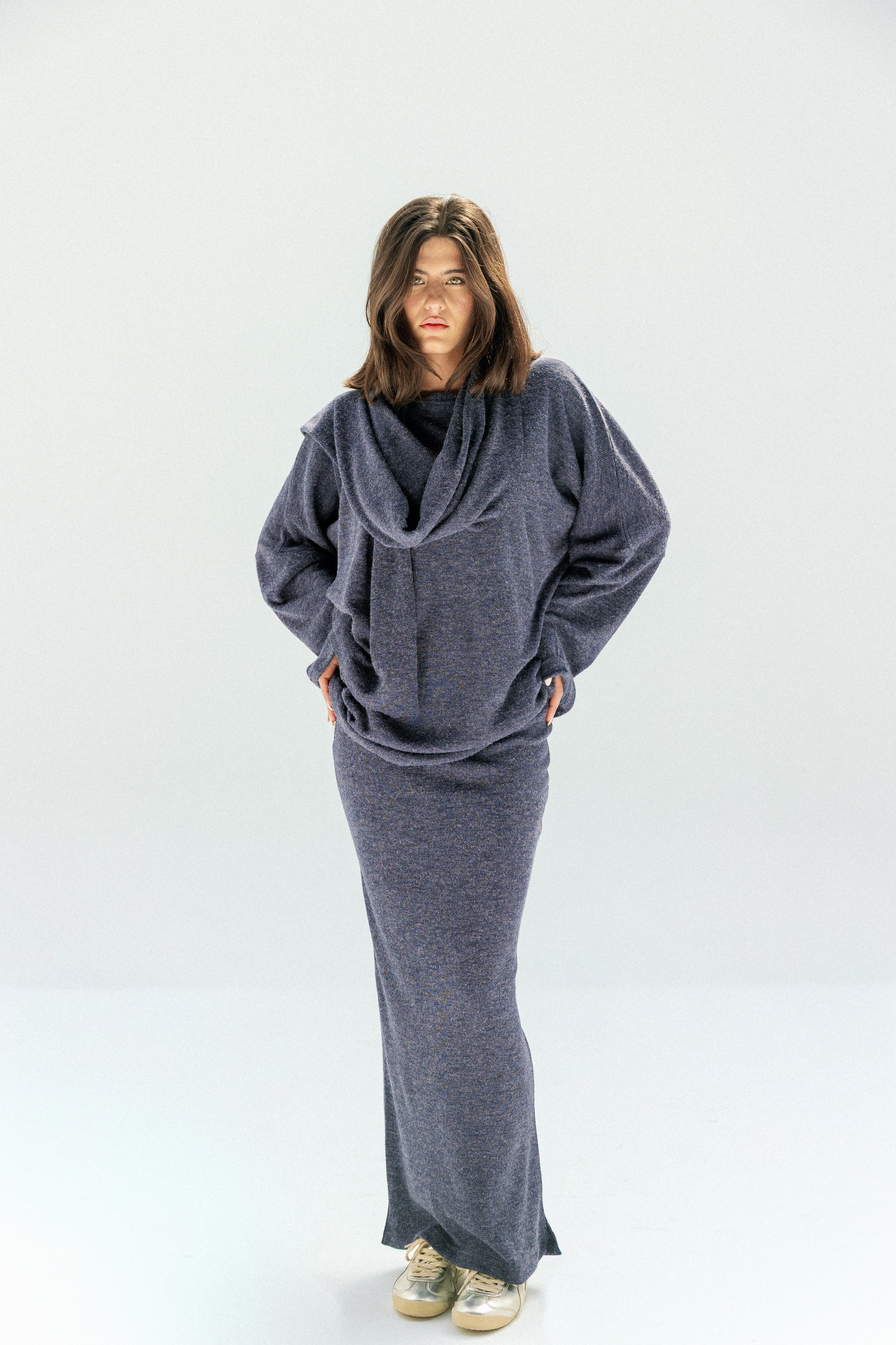 The velour skirt  Navy Blue