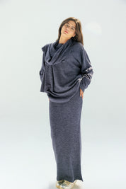 The Velour Top  Navy Blue