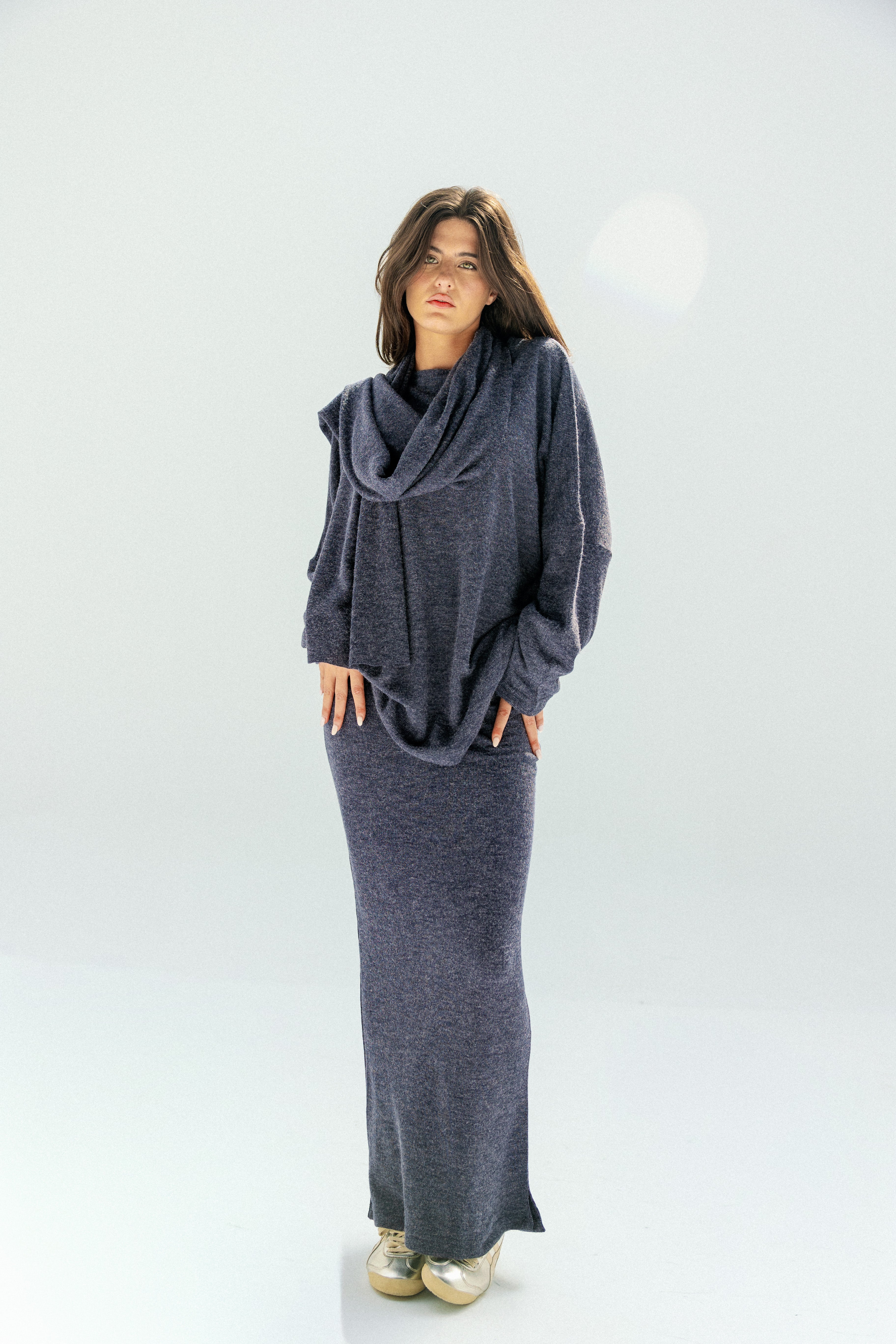 The Velour Top  Navy Blue