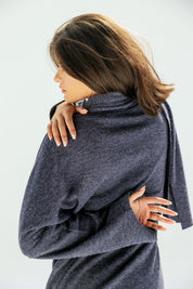 The Velour Top  Navy Blue