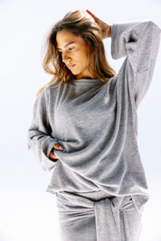 the velour top Gray