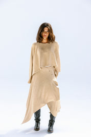 the flow line skirt  Beige