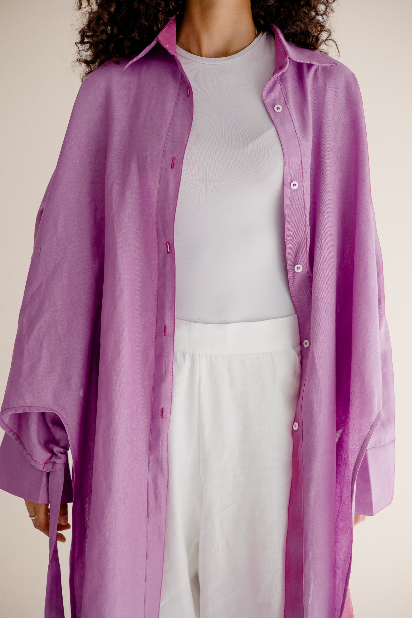 Luxe Linen Breeze Shirt Purple