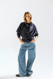 The wrap line top  Navy Blue