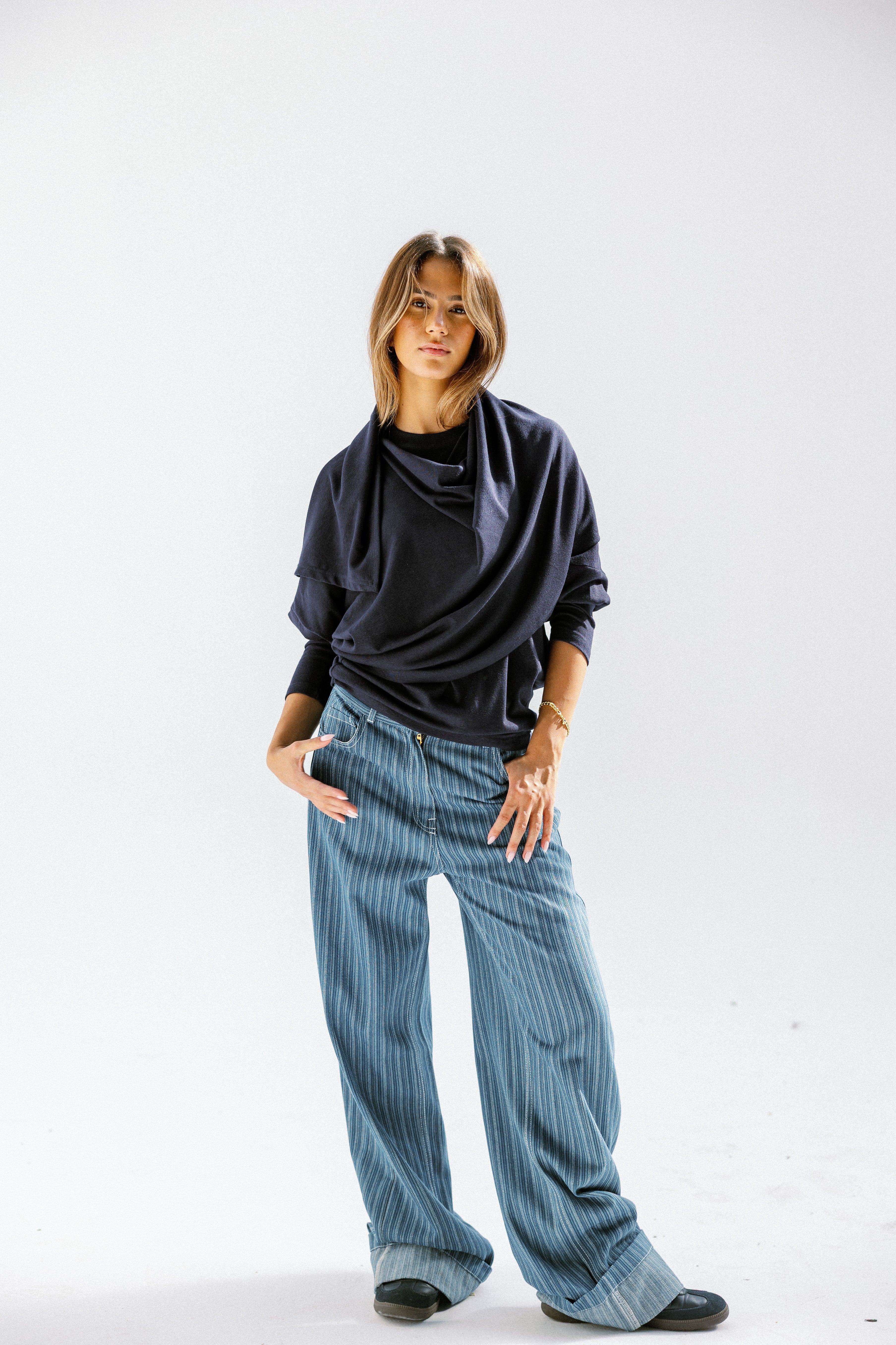 The wrap line top  Navy Blue