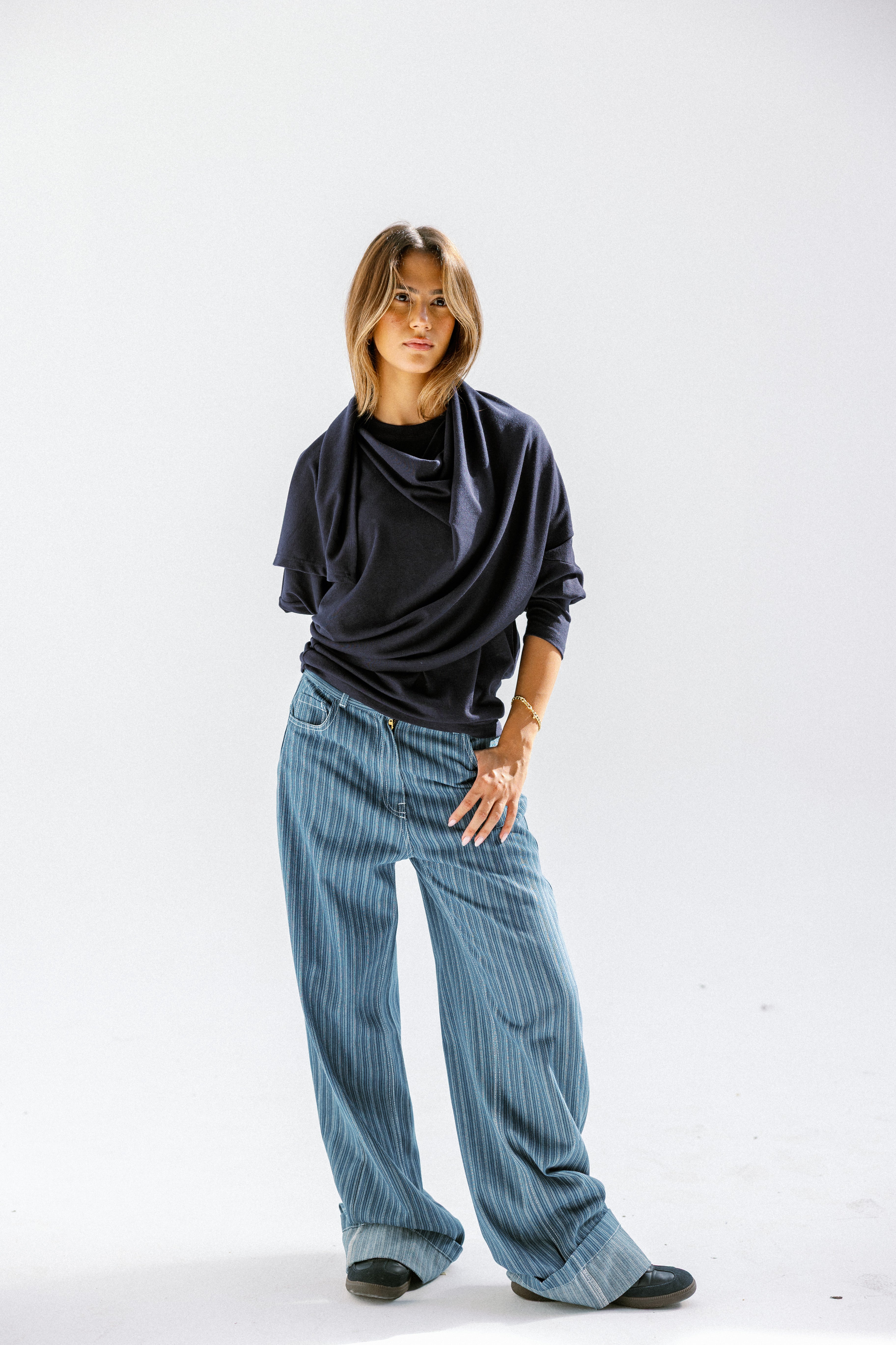 The wrap line top  Navy Blue