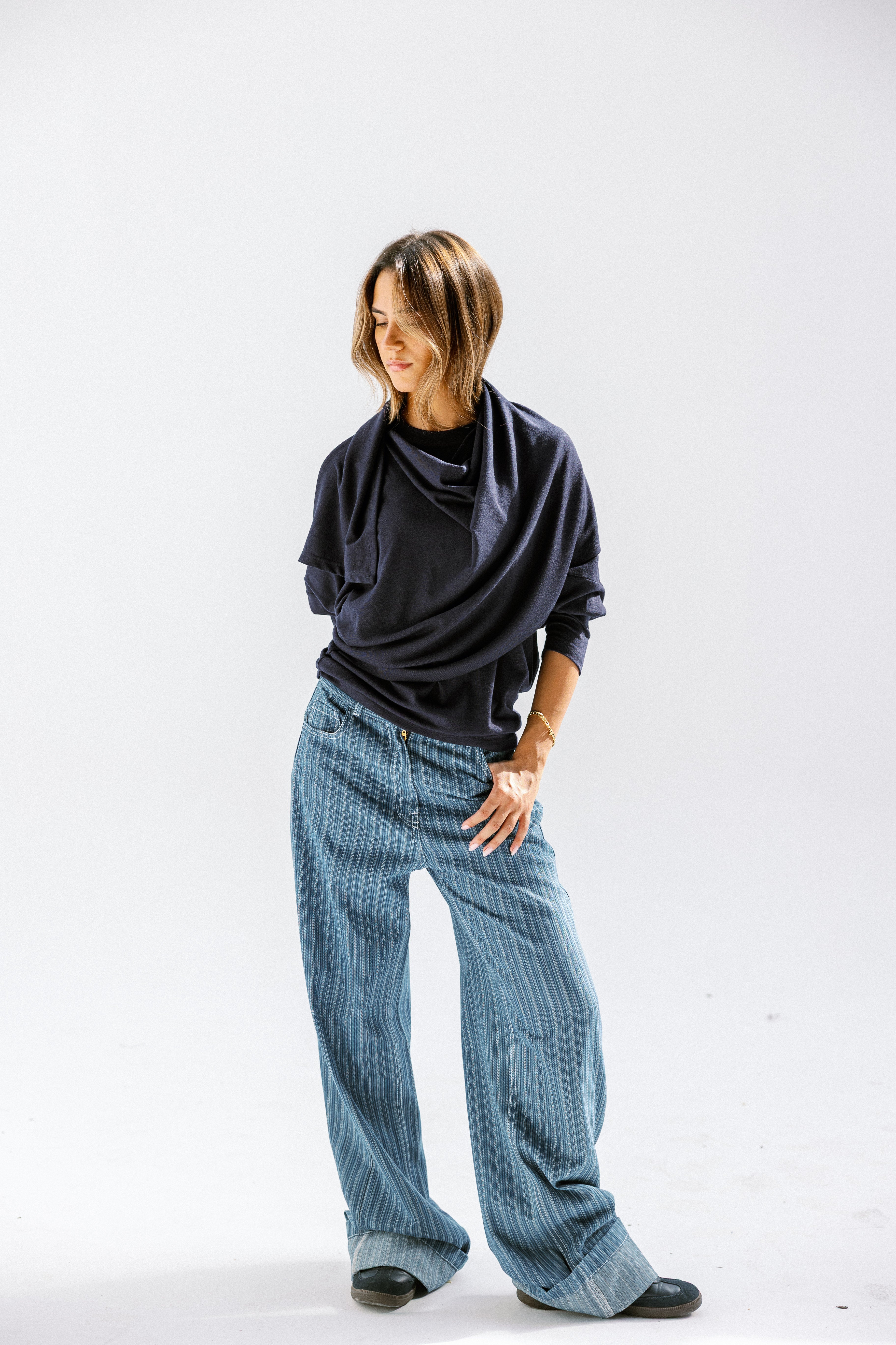 The wrap line top  Navy Blue