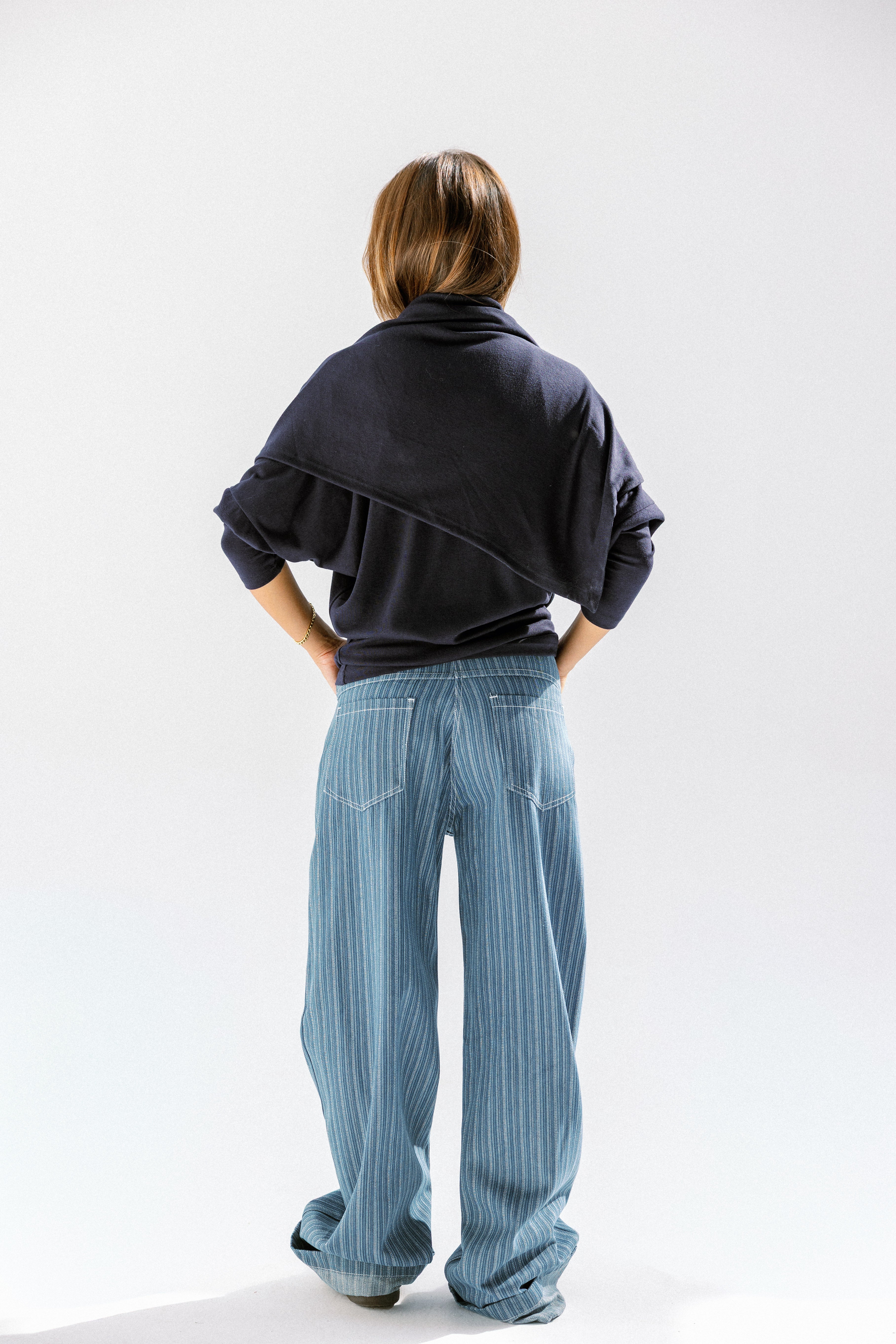 The wrap line top  Navy Blue