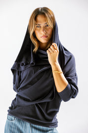 The wrap line top  Navy Blue