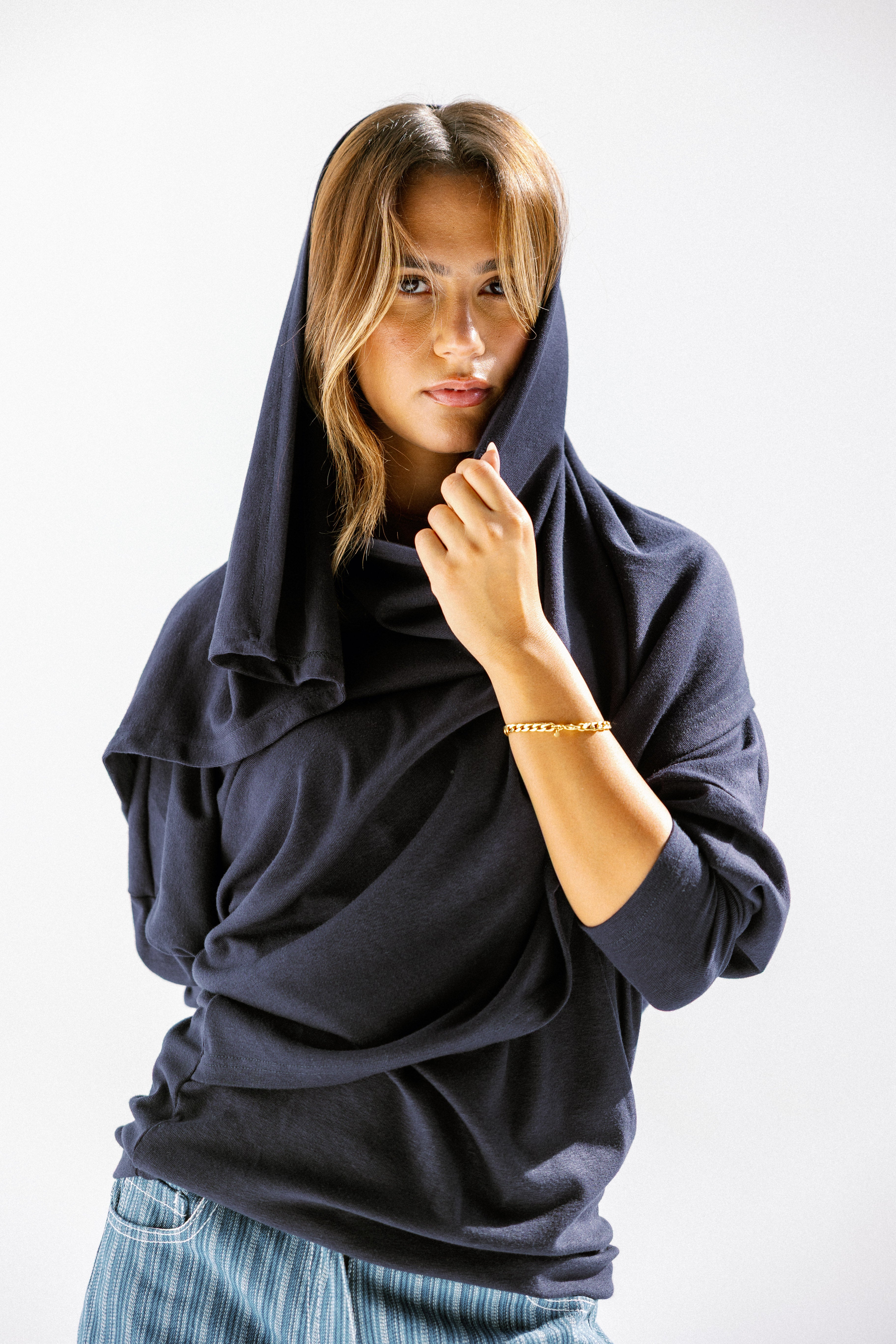The wrap line top  Navy Blue
