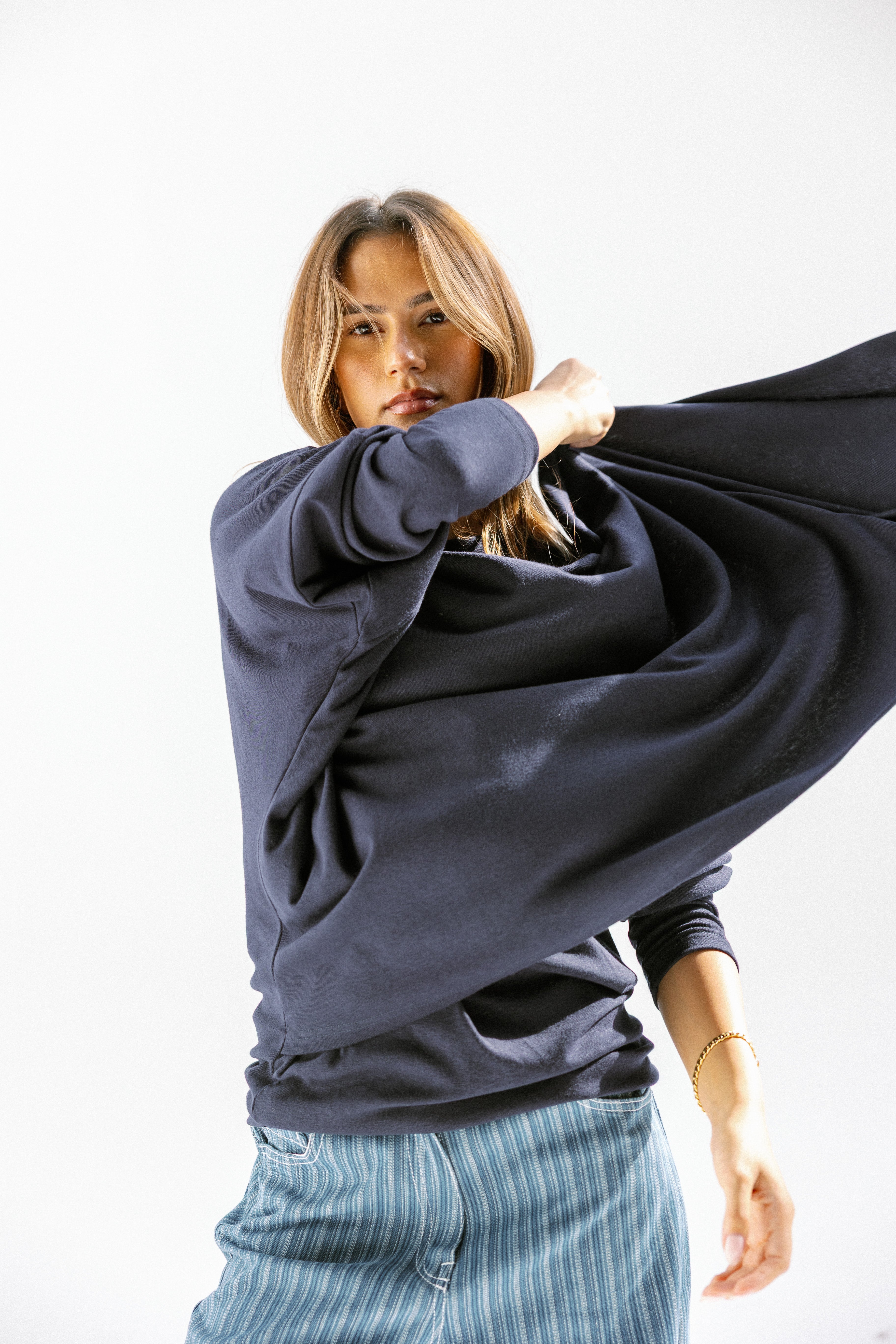 The wrap line top  Navy Blue