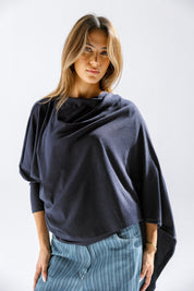 The wrap line top  Navy Blue