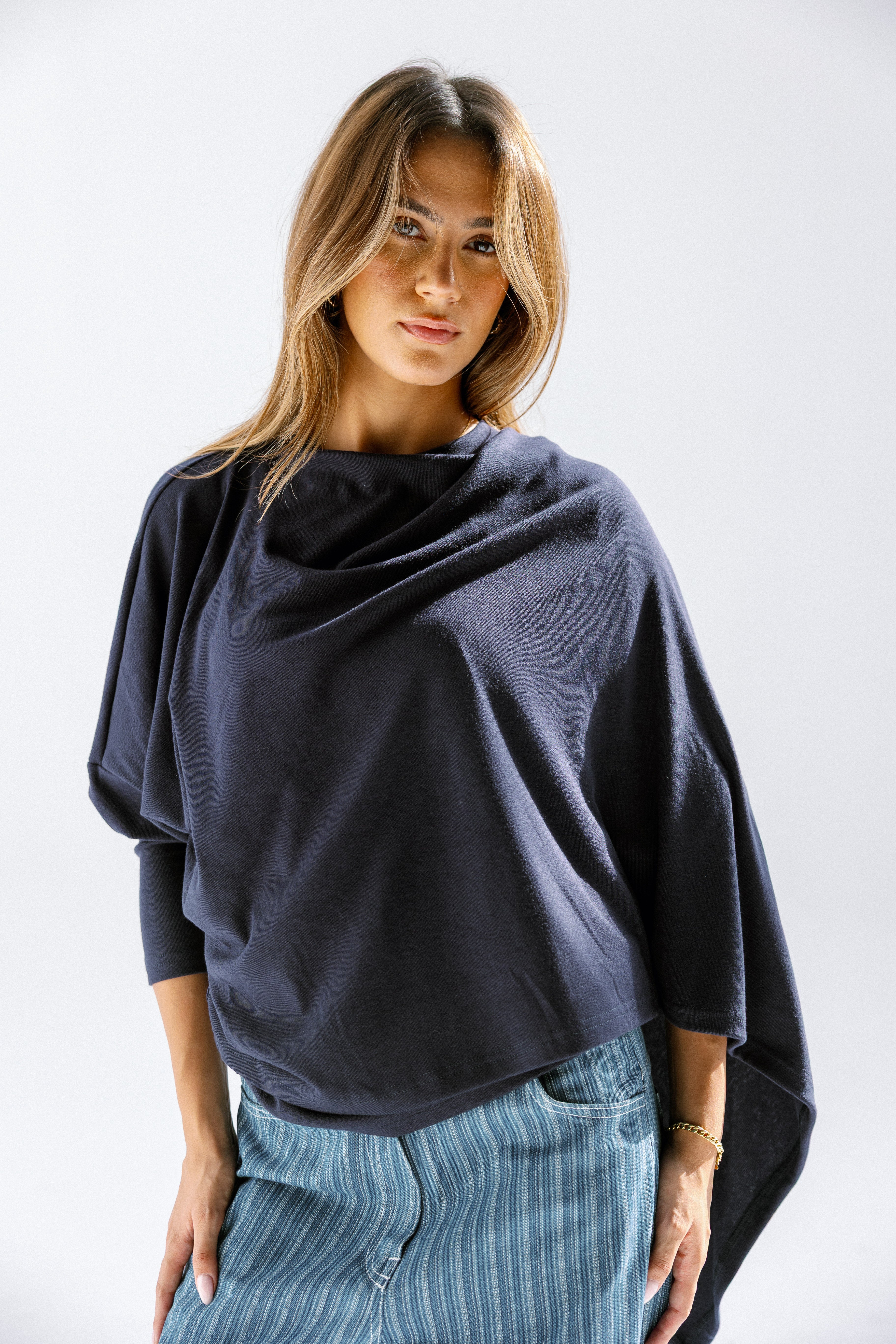 The wrap line top  Navy Blue