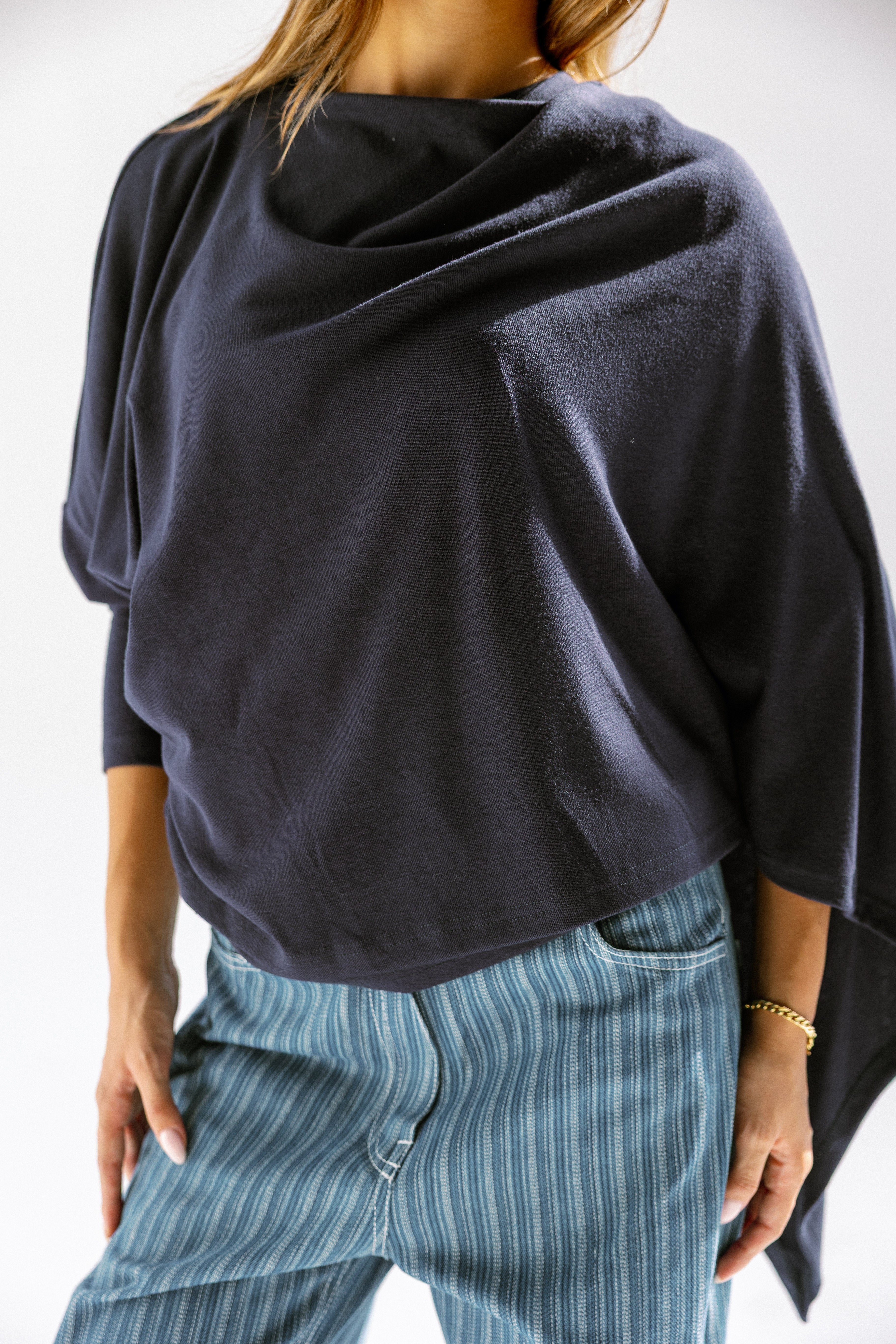The wrap line top  Navy Blue