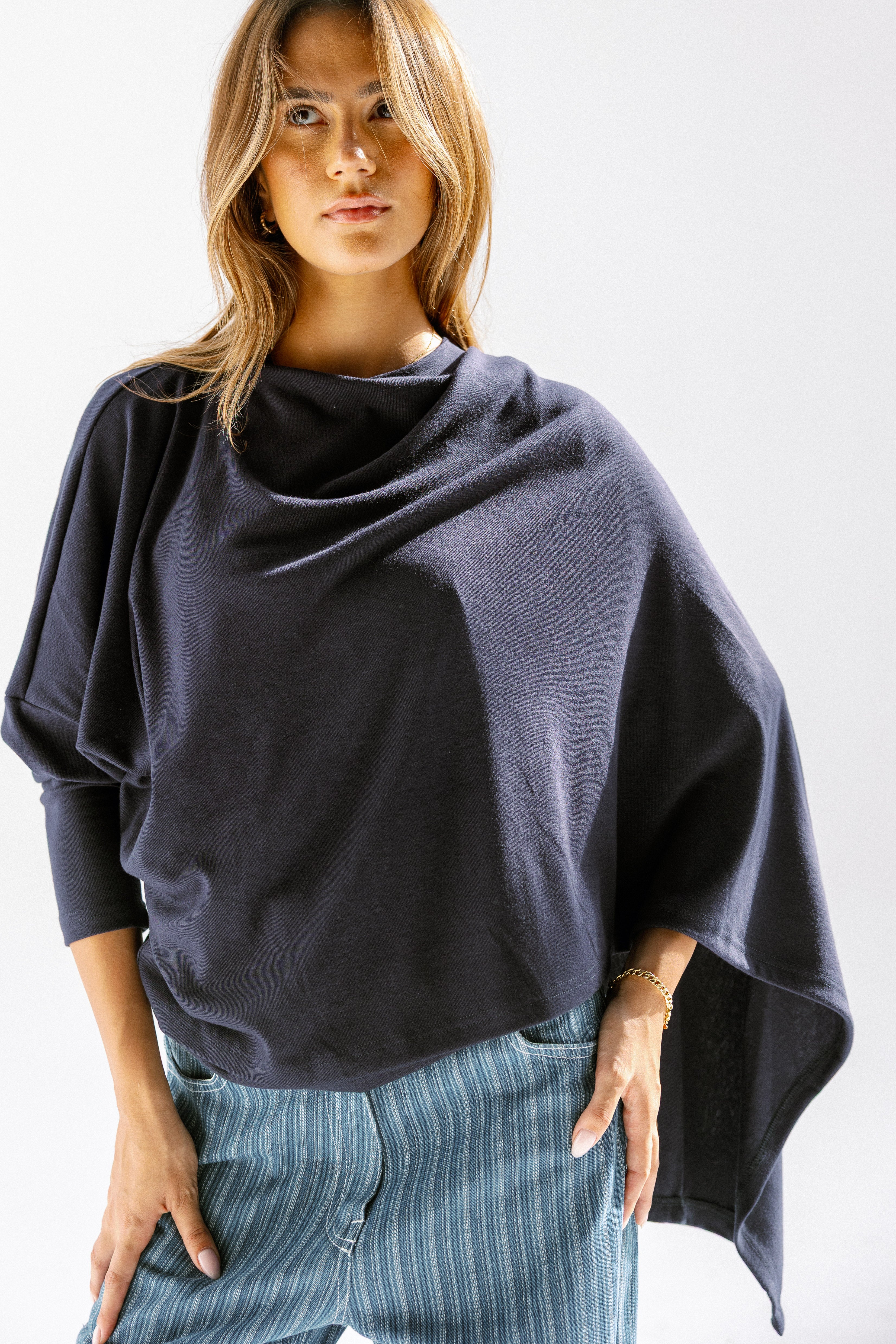 The wrap line top  Navy Blue