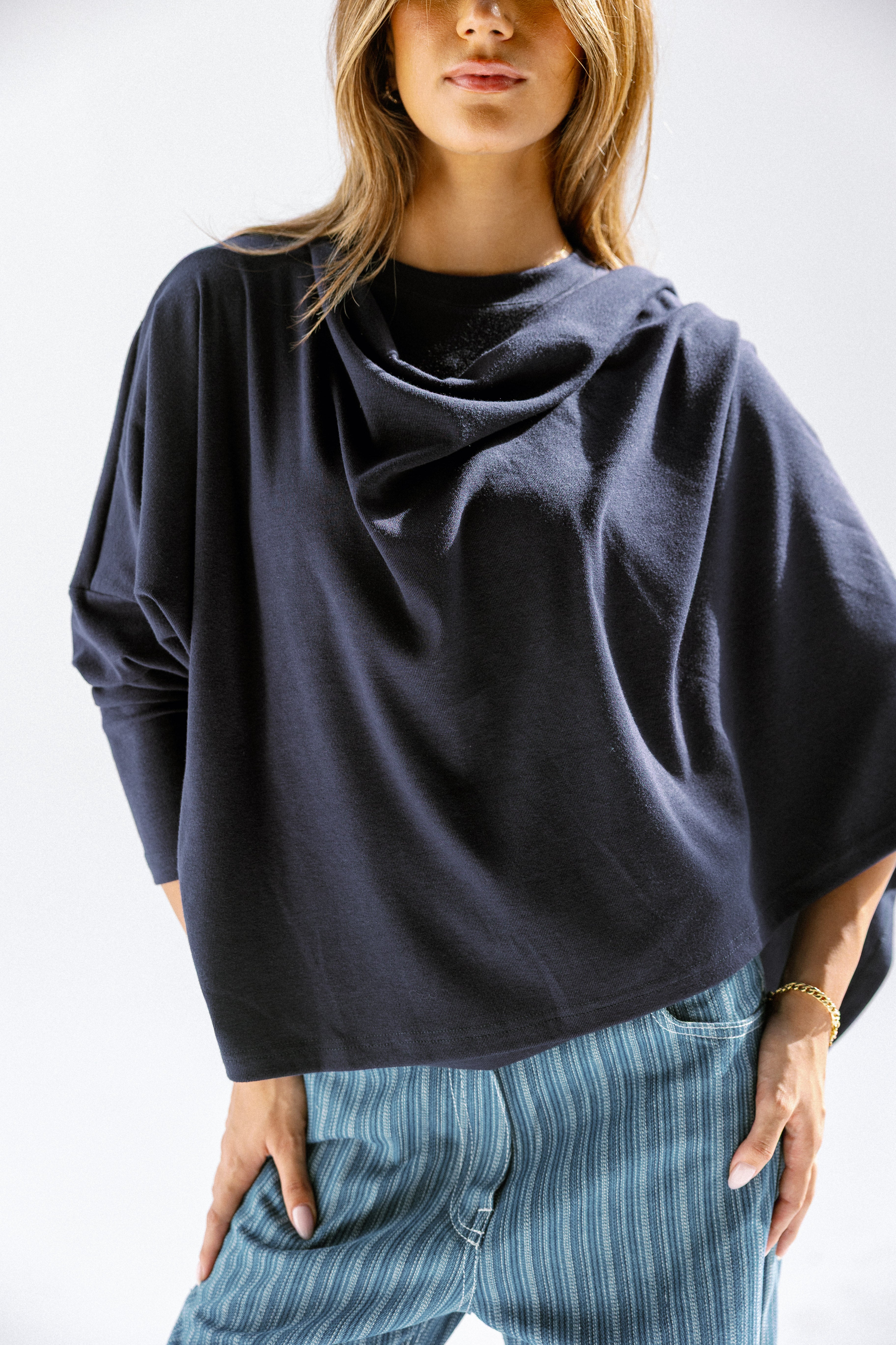 The wrap line top  Navy Blue