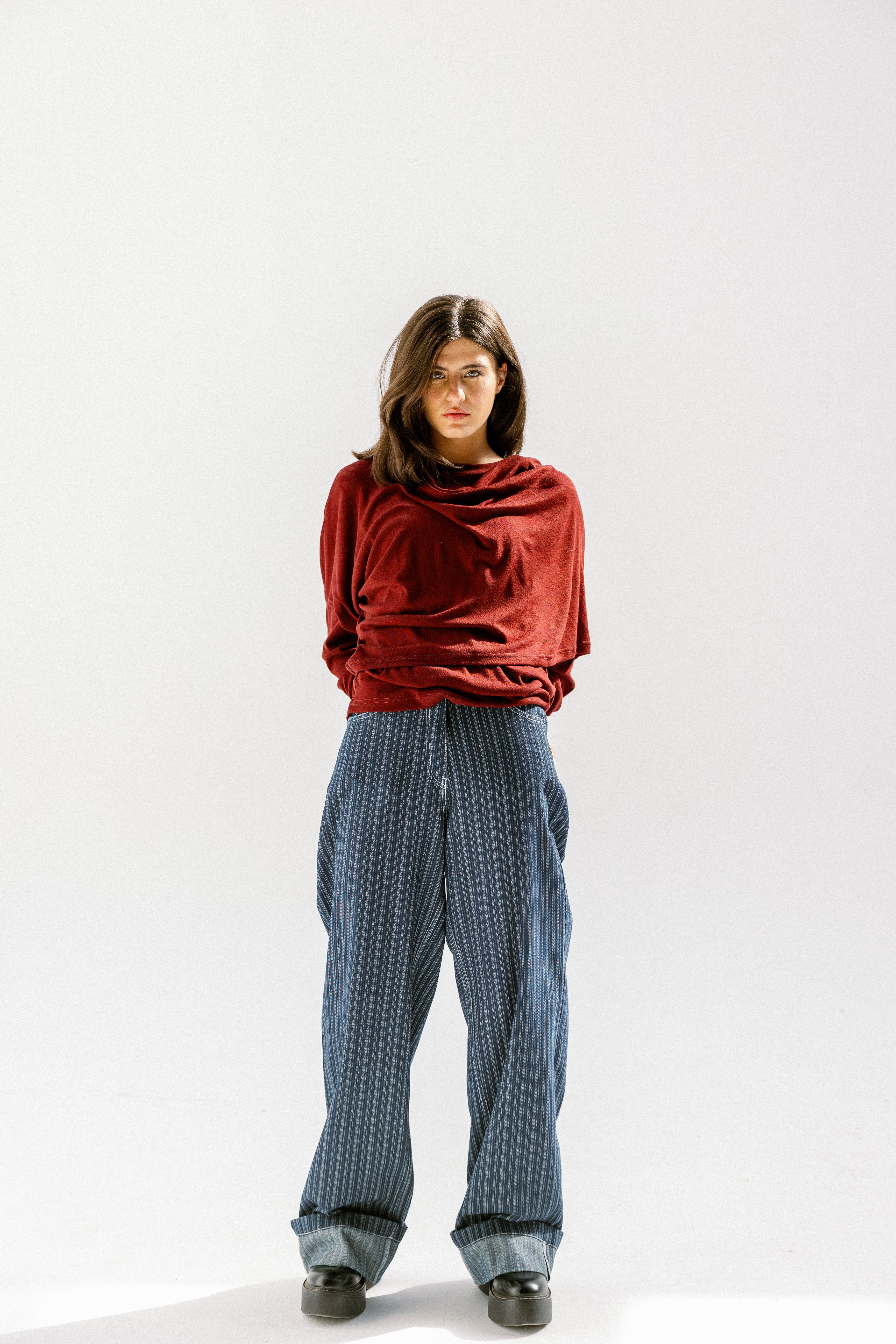 The wrap line top  Burgundy