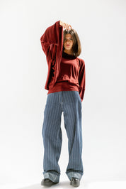 The wrap line top  Burgundy