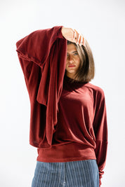 The wrap line top  Burgundy