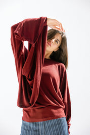 The wrap line top  Burgundy