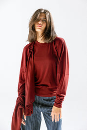 The wrap line top  Burgundy