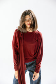 The wrap line top  Burgundy
