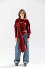 The wrap line top  Burgundy