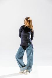 The verge top Navy Blue